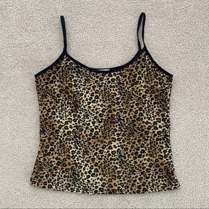 vintage fuzzy leopard cami top 🖤